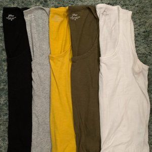 Set of 5: J.Crew Vintage Cotton Tanks